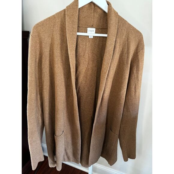 Gorgeous J Crew knit blazer/cardigan caramel color size large - Picture 4 of 8